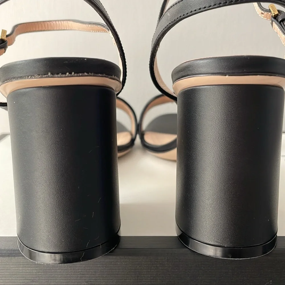 Gucci GG leather mid heel sandals - Picture 5 of 12